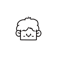 cartoon boy face graphic design illustration
