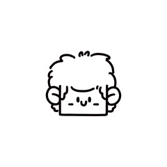 cartoon boy face graphic design illustration