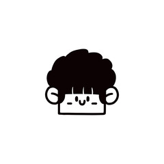 cartoon boy face graphic design illustration