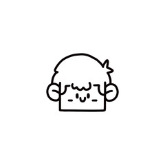 cartoon boy face graphic design illustration