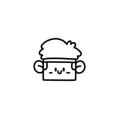 cartoon boy face graphic design illustration