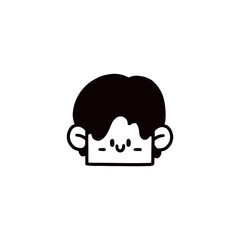 cartoon boy face graphic design illustration