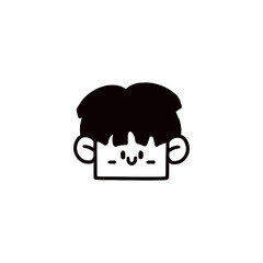 cartoon boy face graphic design illustration	