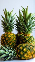 Fototapeta premium Close-up of three pineapples