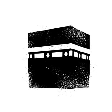 black kaaba building on white background clip art preview