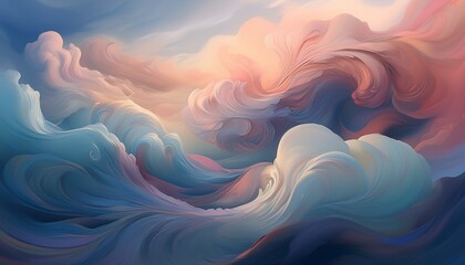 swirling clouds in a hazy sky with wavy smoke dreamy hazy atmospheric