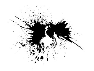 Vector Dynamic ink splatter with sharp irregular edges.