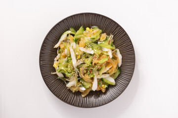 中華くらげ　かまぼこ　豆もやし　きゅうり　和え物