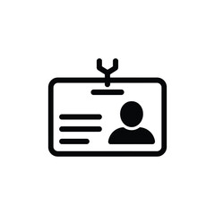 Simple icon of a hanging identification card with person symbol
