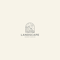 Mountain landscape logo vector design template
