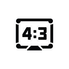 Icon representing a 4 3 aspect ratio on a screen