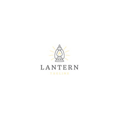 Old lantern logo vector design template