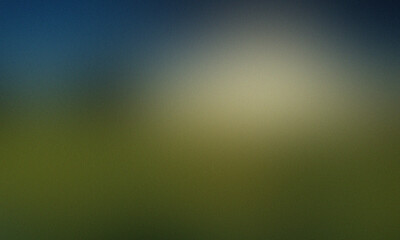 Blurred Abstract Background with Deep Blue Sky, Green Field, and Bright Yellowish Light Spot image