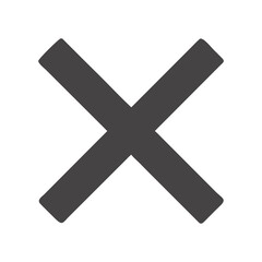 Fototapeta premium Simple Dark Gray Multiplication X Symbol On White Background