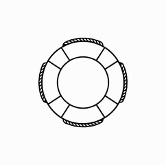 Fototapeta premium Lifesaver Ring Line Icon – Minimal Vector of Safety Equipment for Swimming and Water Sports