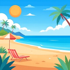 Obraz premium Tropical beach scene (1)
