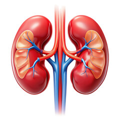 human kidneys with visible blood vessels and internal structures