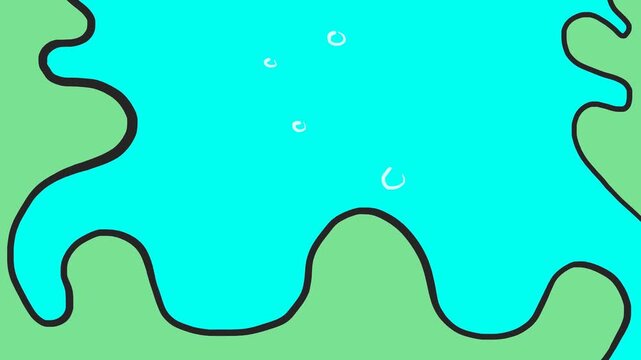 Underwater background in the form of algae on the sides of the image and flickering air bubbles.