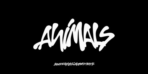 Elegant fonts bold urban graffiti style display font with smooth edges and attitude. Perfect for streetwear, hip-hop, posters, logo, youth branding,and rebellious creative projects typography © hiroglyph