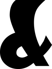 Ampersand icon modern vector illustration designed with elegant curves, minimal balance, and timeless typographic style, representing the universal symbol of “and” widely used in design, branding,
