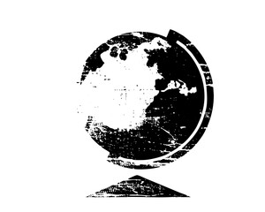 Vector Vintage globe with distressed texture
