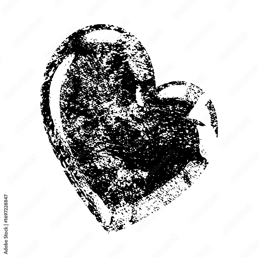 Poster vector abstract heart with textured distressed effect.