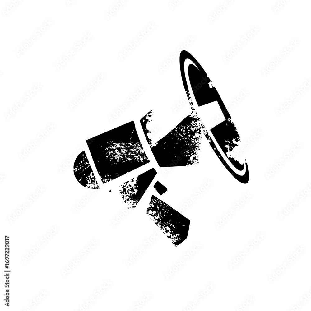 Poster vector abstract megaphone with distressed texture.