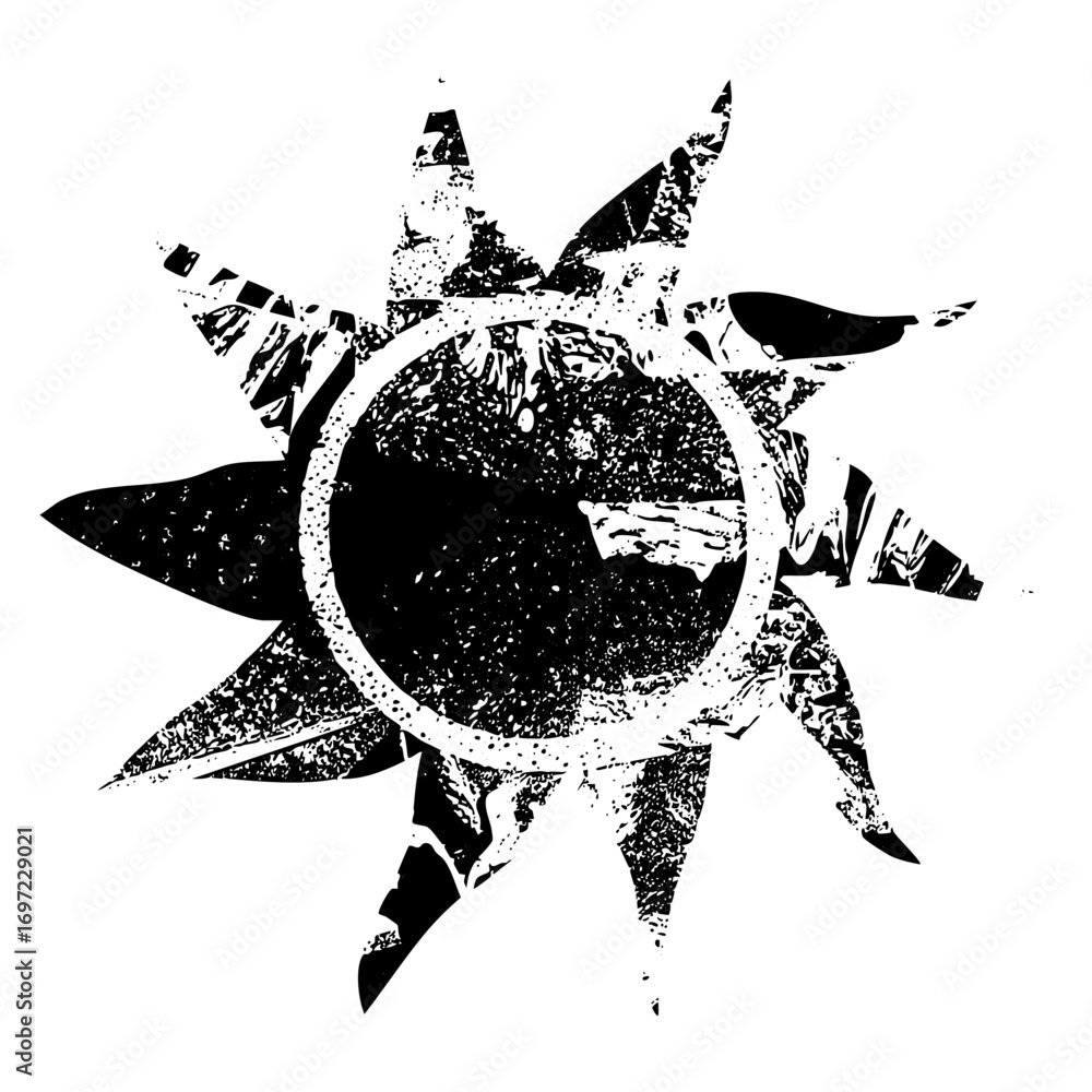 Poster vector abstract eclipse symbol with radiating starburst .