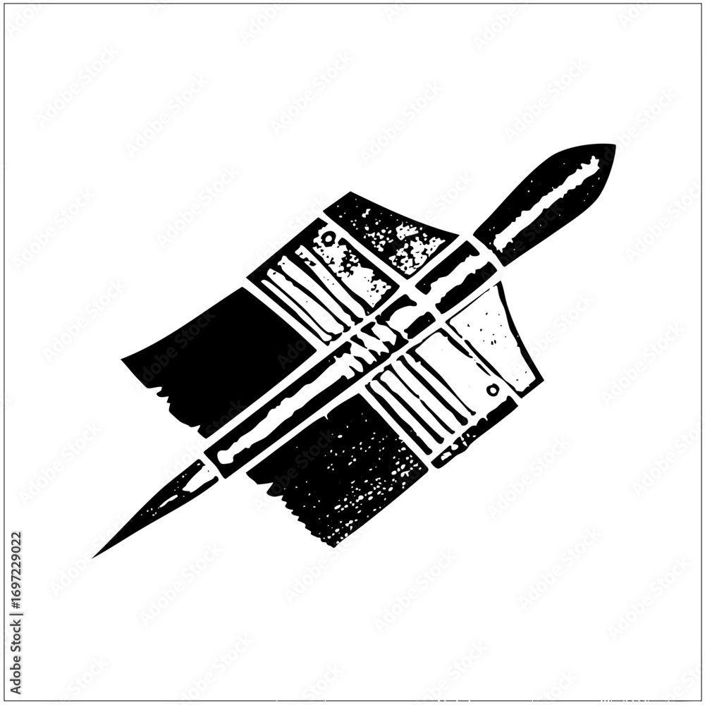 Aufkleber vector stylized dart with geometric shapes and textures.