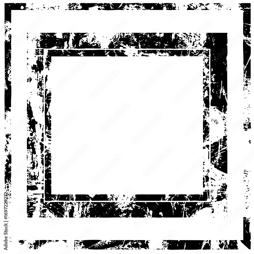 Poster vector distressed rectangular frames create a layered border effect.
