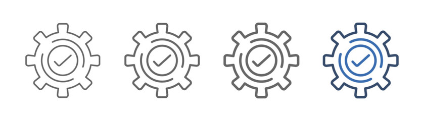  outline icon set testing with gear and check mark design © berkah icon