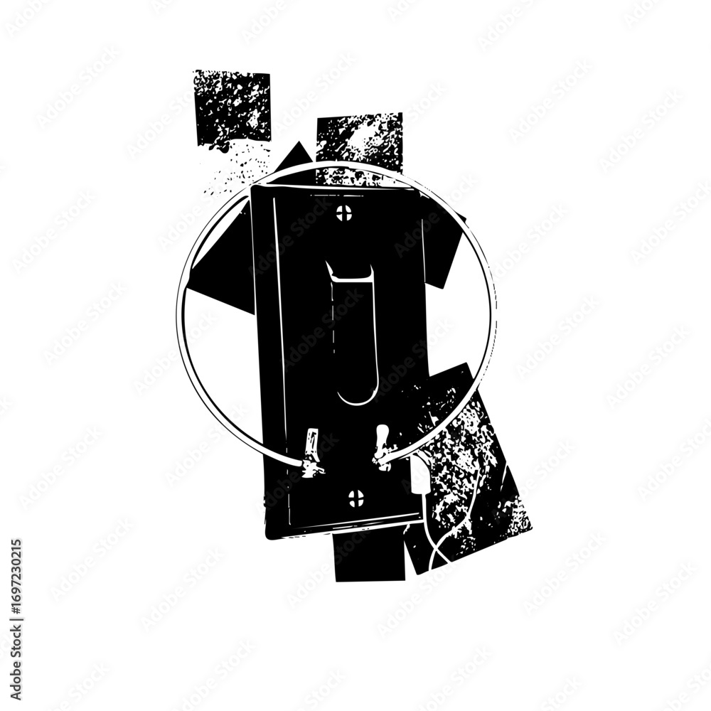 Poster vector abstract cassette tape with circular elements.