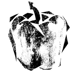 Vector Distressed pepper with geometric shapes