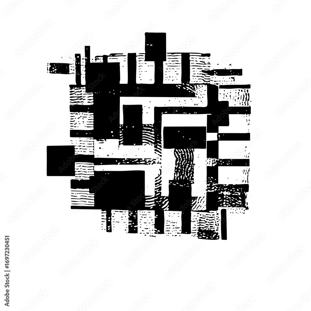 Poster Vector Abstract geometric blocks create a dynamic textured composition.