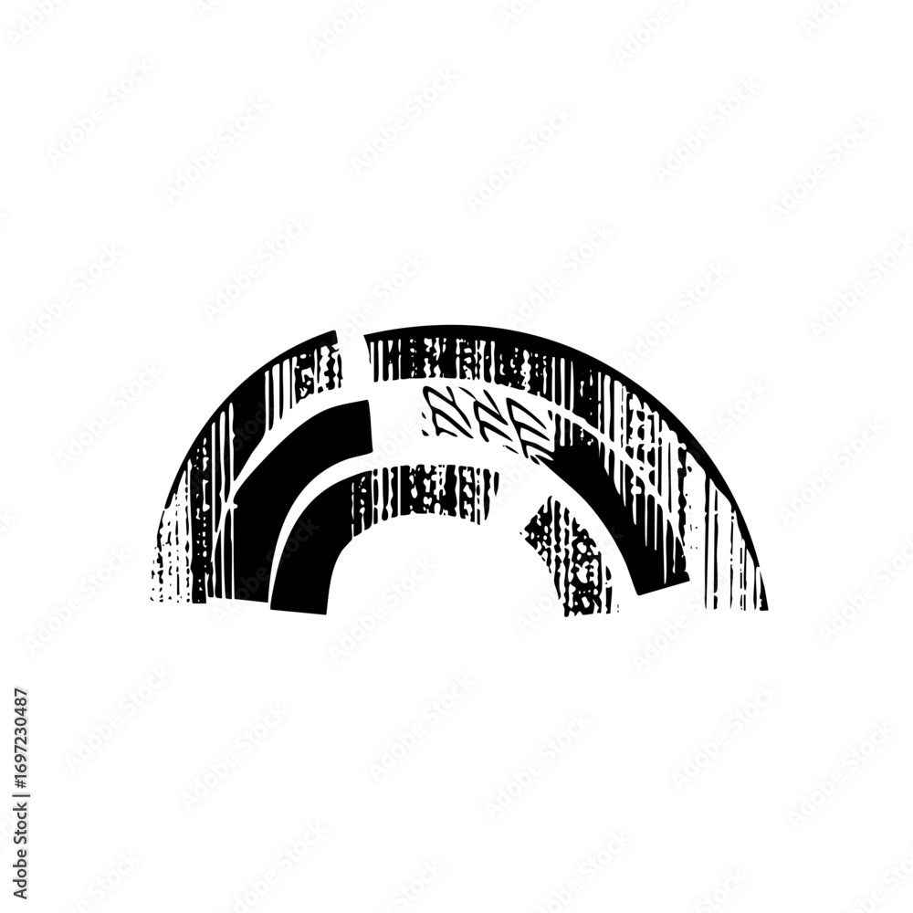 Poster vector abstract arc with dynamic linear elements.