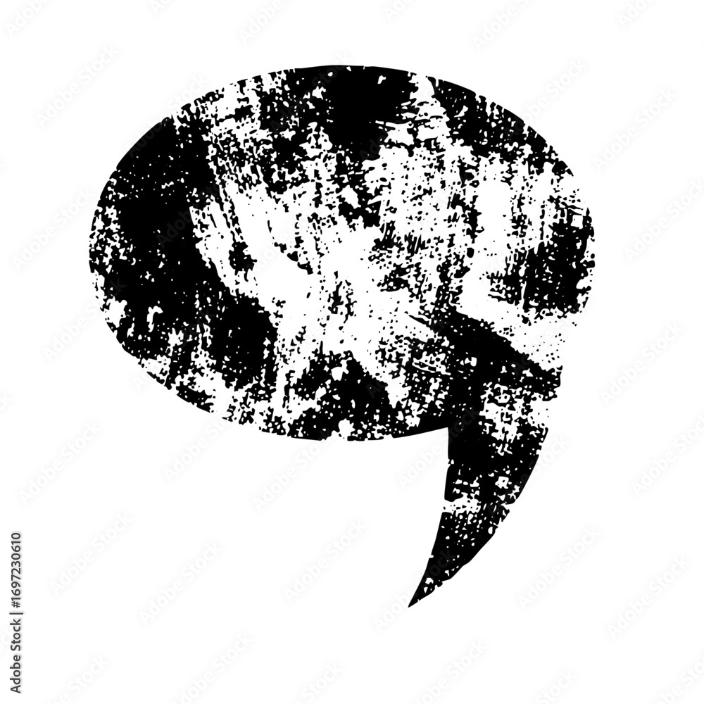 Poster vector distressed speech bubble with a textured grunge effect.