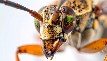 スズメバチの目に映る天敵のカマキリ　generative ai