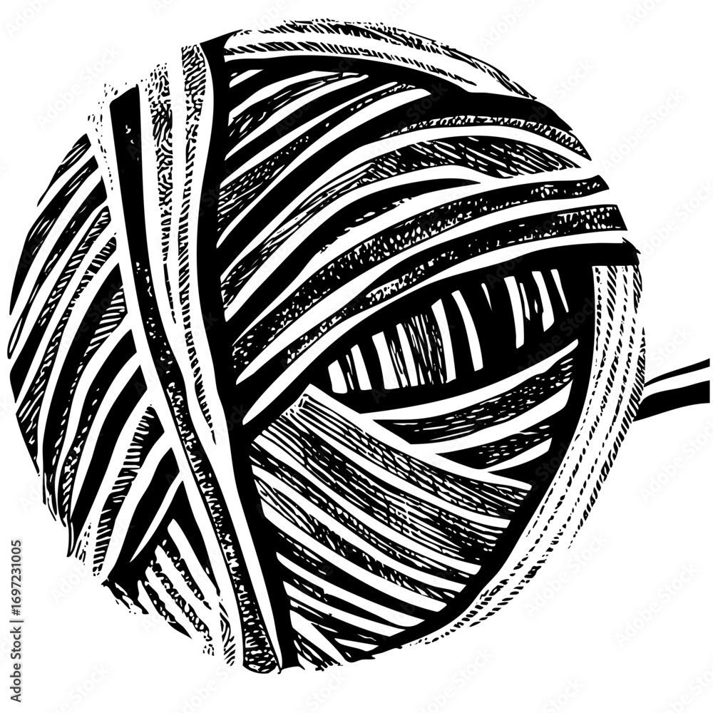Poster vector abstract sphere composed of dynamic curving lines.
