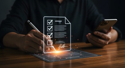 Close-up of Hands Typing on a Laptop Keyboard, Modern Office Environment