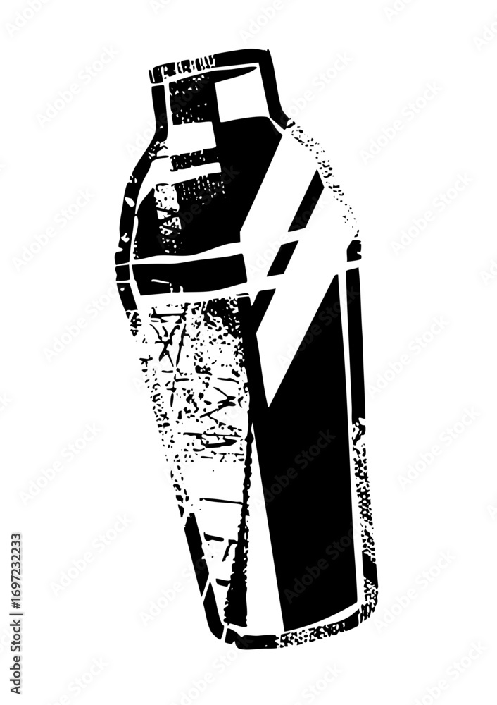 Poster vector abstract grenade with distressed texture.