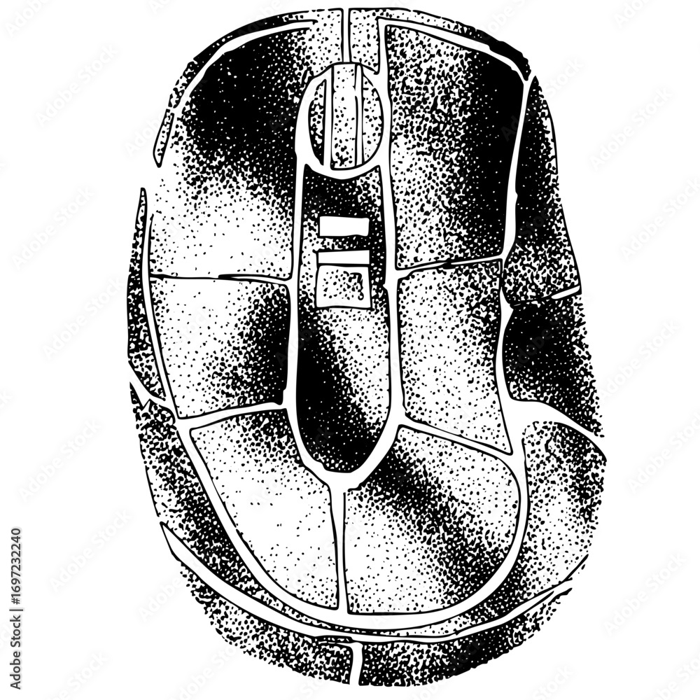 Poster vector detailed of a computer mouse with ergonomic .