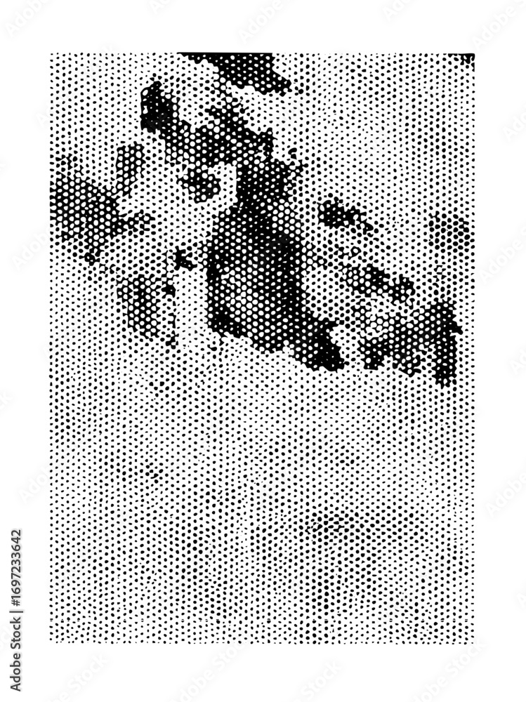 Poster vector abstract portrait of a womans face with halftone dots.
