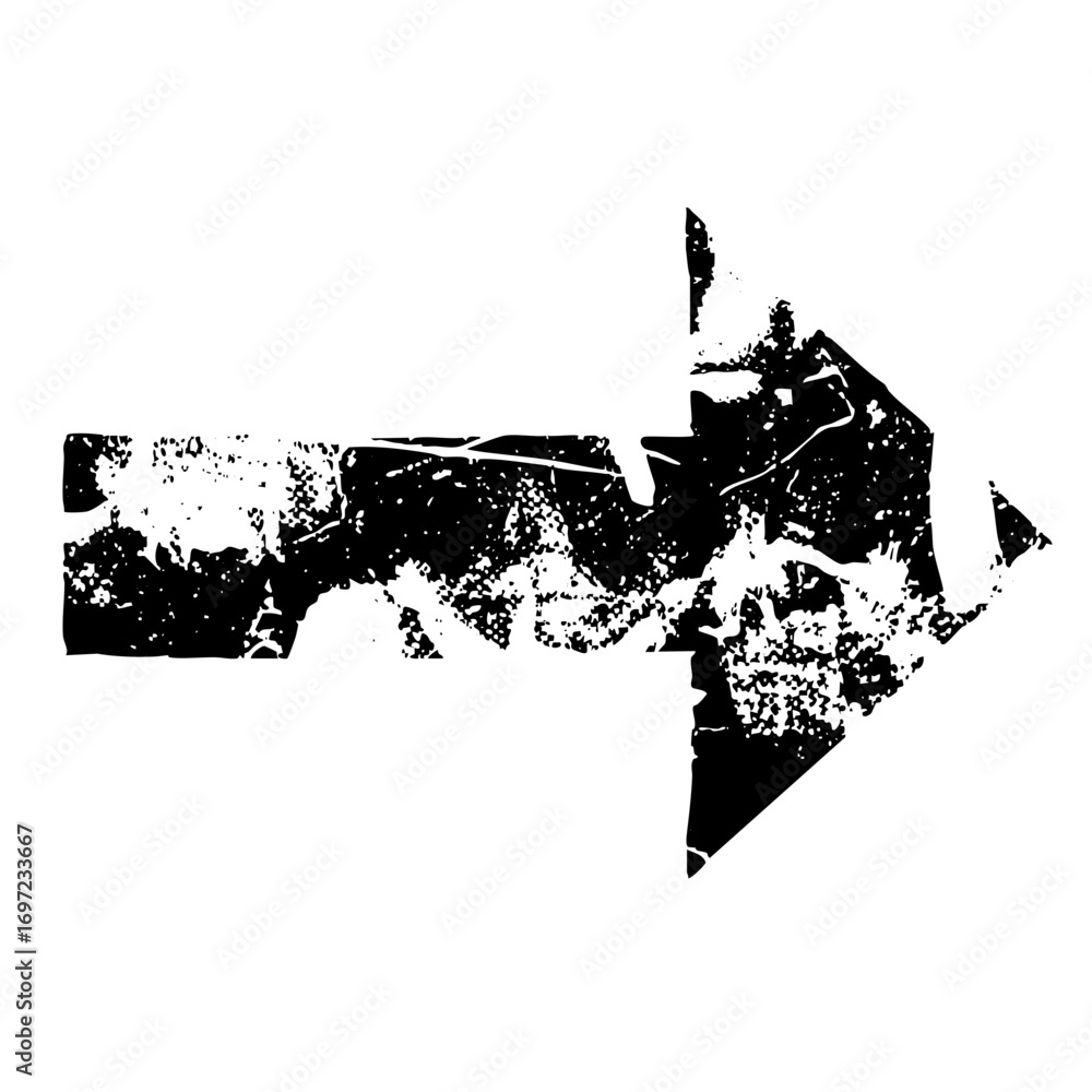 Poster vector distressed arrow points to the right.