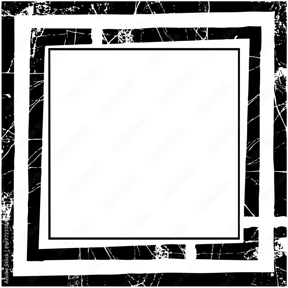 Poster vector nested square frames with distressed edges create a bold element.