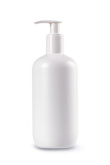 White pump of skin care bottle isolated on white background.