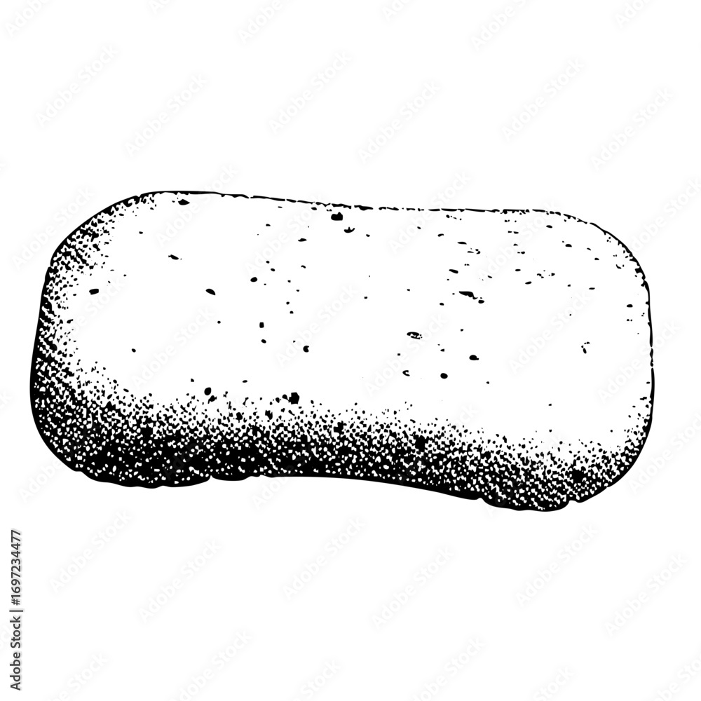 Poster vector detailed of a rustic loaf of bread with textured crust.