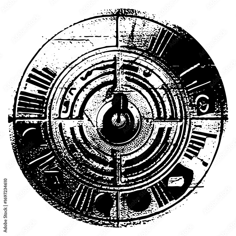 Aufkleber vector intricate circular features a central void and radiating geometric .