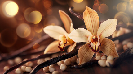 Ess&ecirc;ncia de baunilha com orqu&iacute;deas e favas arom&aacute;ticas