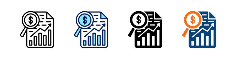 Sales Report All In One Icon Multi Styles Vector Set
