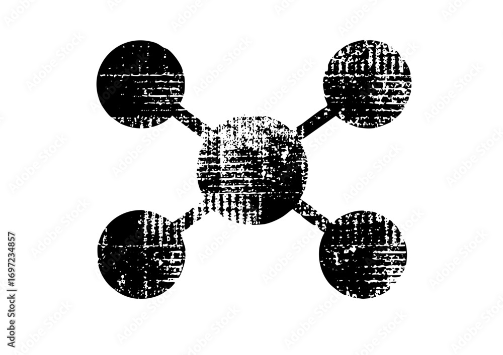 Poster vector abstract network with connected nodes